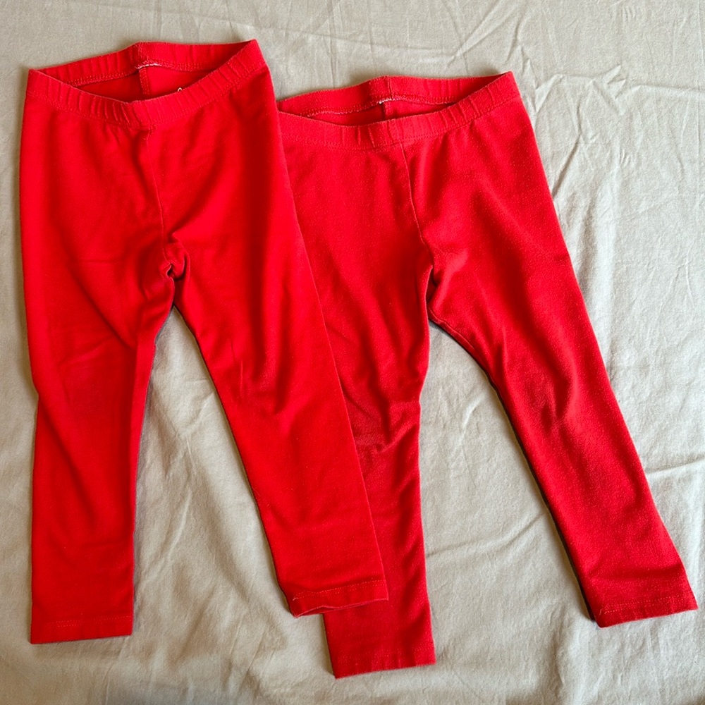 Primary Red Leggings, 2T